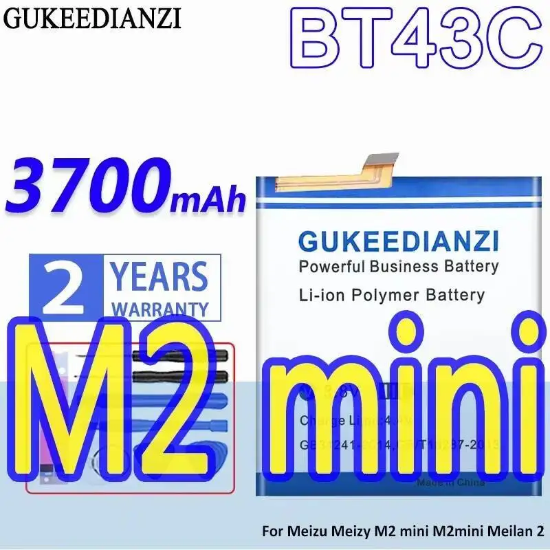 

Надежная сменная батарея для мобильного телефона 3700 мАч BT43C для Meizu Meizy M2 Mini M2mini Meilan 2