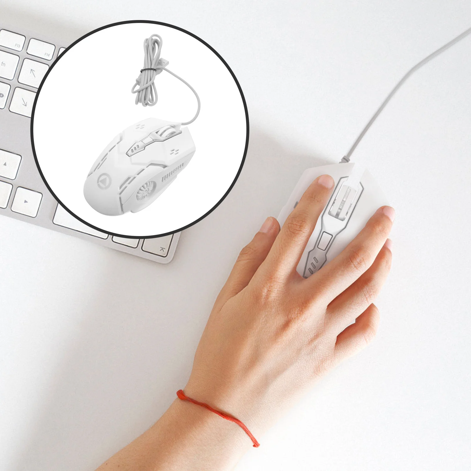 

Бесшумная игровая мышь USB проводная 6-кнопочная программируемая светодиодная подсветка для компьютера, ноутбука, офисной работы, эргономичный дизайн