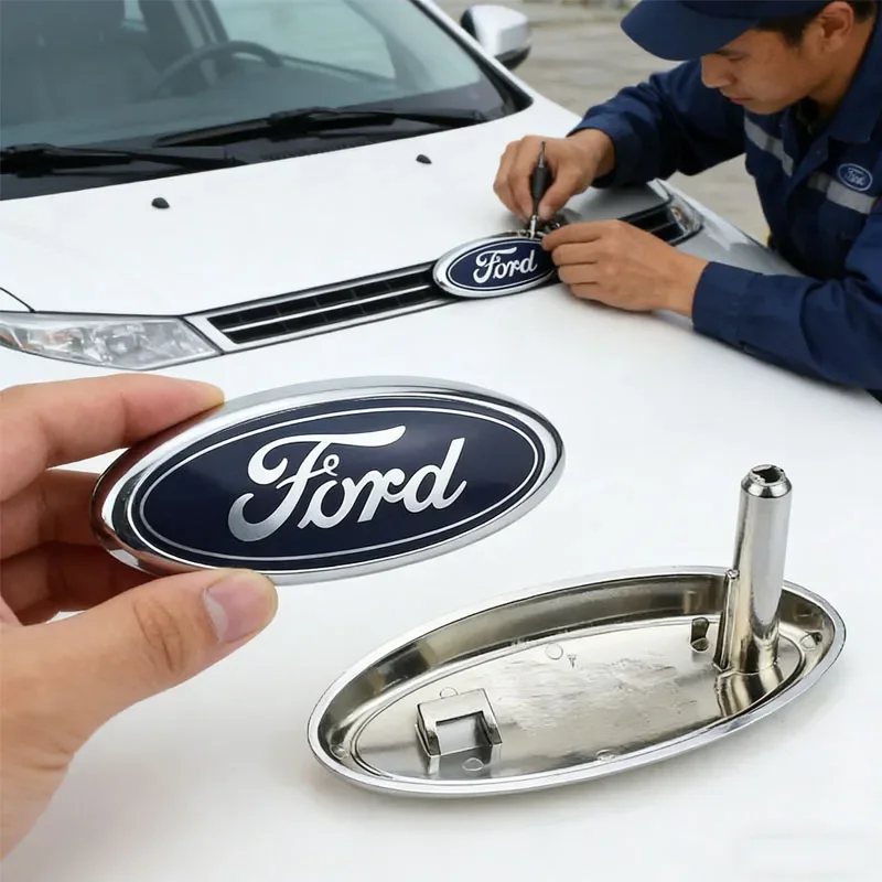 

Metal ABS Car Front Grille Hood Bonnet Badge Rear Trunk Sticker For Ford Focus MK2 Ranger Fiesta MK7 Mondeo Car Emblems