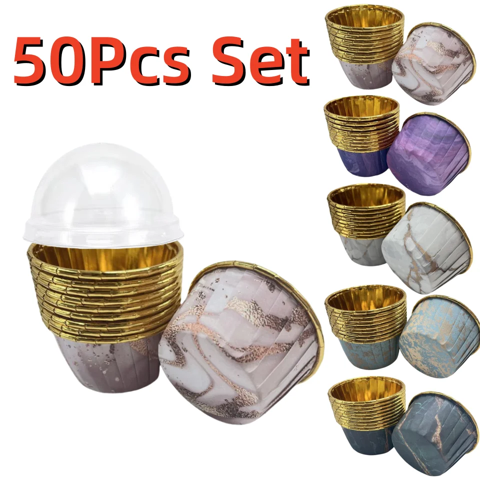 

50 pcs Small Mini Pack Muffins Cup Paper Cupcake Wrappers Baking Cups Cases Muffin Boxes DIY Cake Tools Kitchen Baking Supplies
