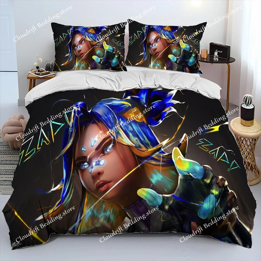 

3D VALORANT Game Gamer Cartoon Comforter Bedding Set,Duvet Cover Bed Set Quilt Cover Pillowcase,king Queen Size Bedding Set Kids