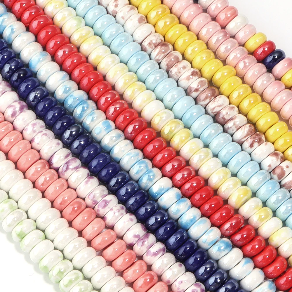 1strand/lot Ceramic beads Abacus Loose Spacer Beads Suitable for Jewelry Making DIY Necklace Bracelet Handicraft Accessories