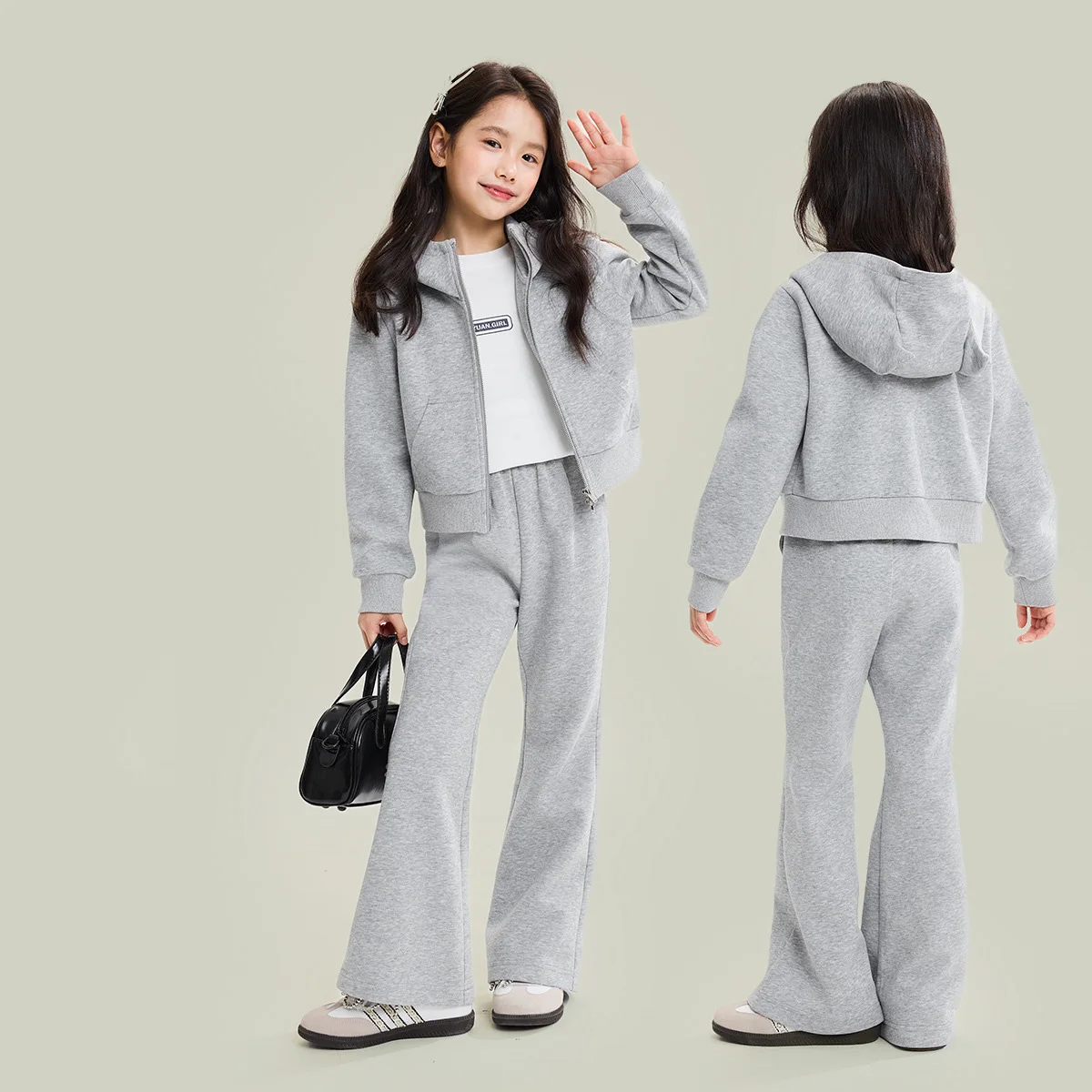 

2025 Autumn Children Girls Sets Long Sleeves Hooded Coats+Elastic Waist Sweatpant Kids Girls Sport Sets Casual Baby Girls Sets