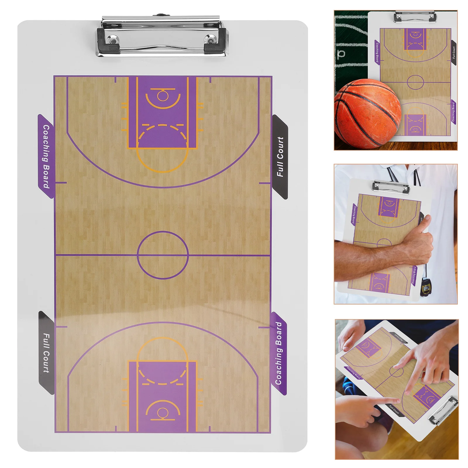 Basketball Board Dry Erase Coaches Clipboard Accessories for Boys Clipboards Double-Sided Gifts Coaching White