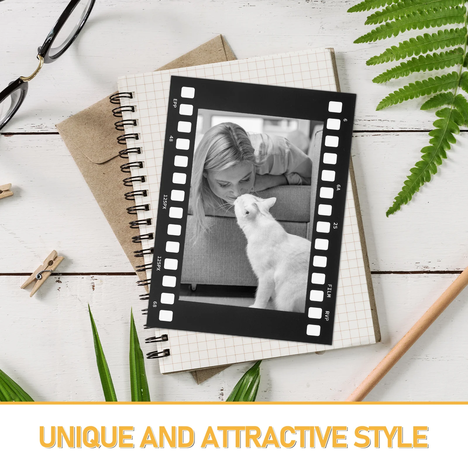 

10pcs Film Strip Photo frames, Vintage Style Film Strip Paper Photo Frames For 6 Inch Picture Collage Photography Art Display