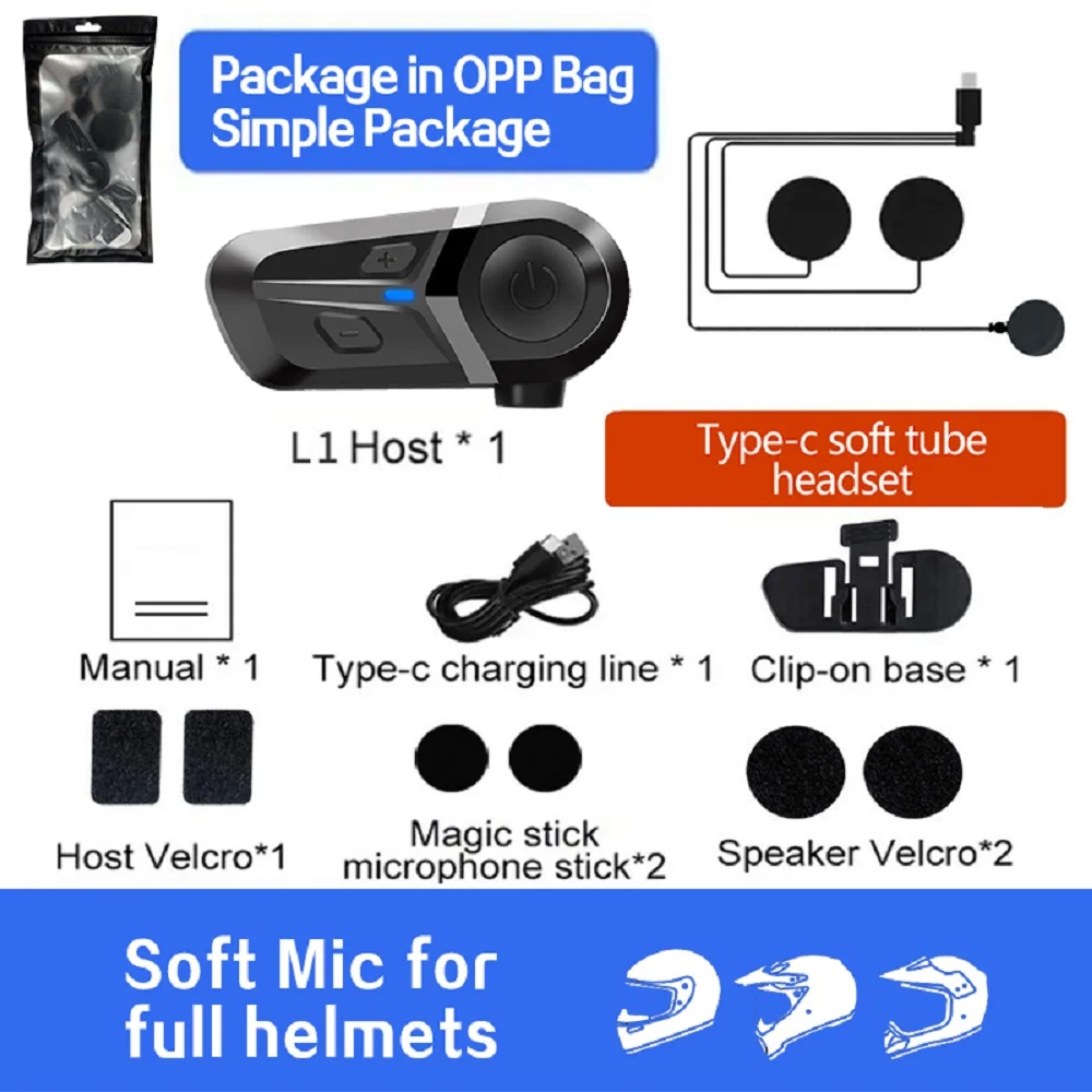 Bluetooth 5.3 Helm Headset Draadloos handsfree bellen Telefoonkit Motorfiets Waterdichte oortelefoon Muziekspeler Luidspreker Moto