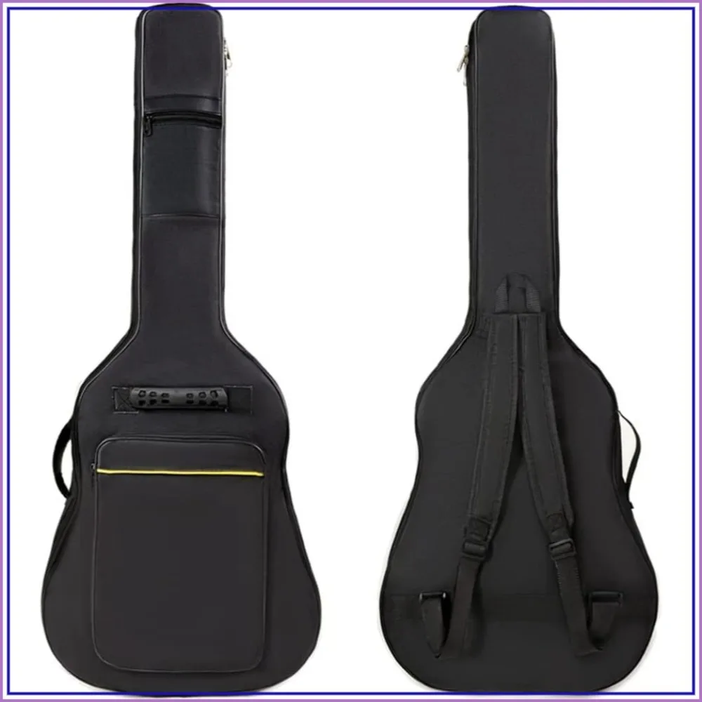 Mochila acolchada para guitarra acústica de 41 pulgadas, bolsa gruesa resistente al agua, funda suave, bolsa negra para equipo de guitarra eléctrica, estuche de viaje, correa de hombro doble ajustable