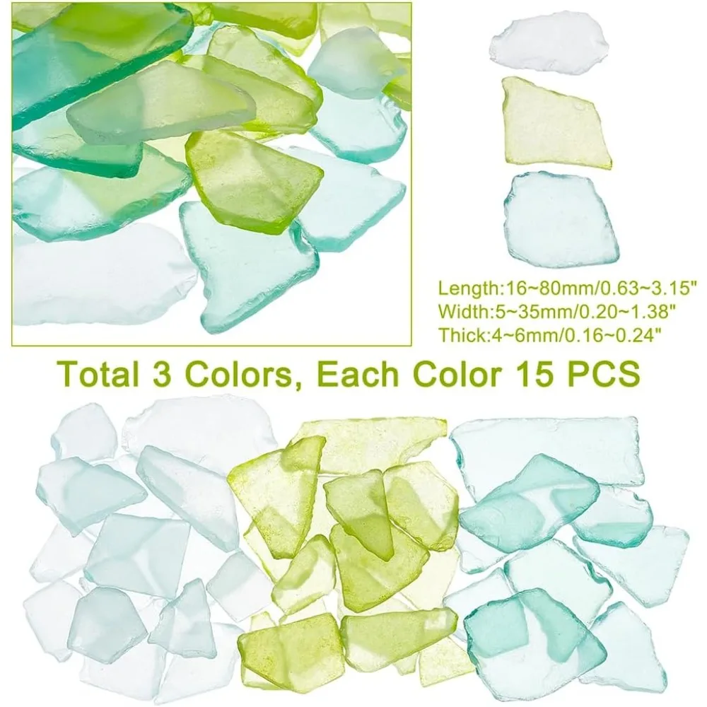 Sea Glass Pieces 3 Colors Irregular Sea Glass 10 OZ Crushed Glass Vase Filler Frosted Seaglass Pieces Decor