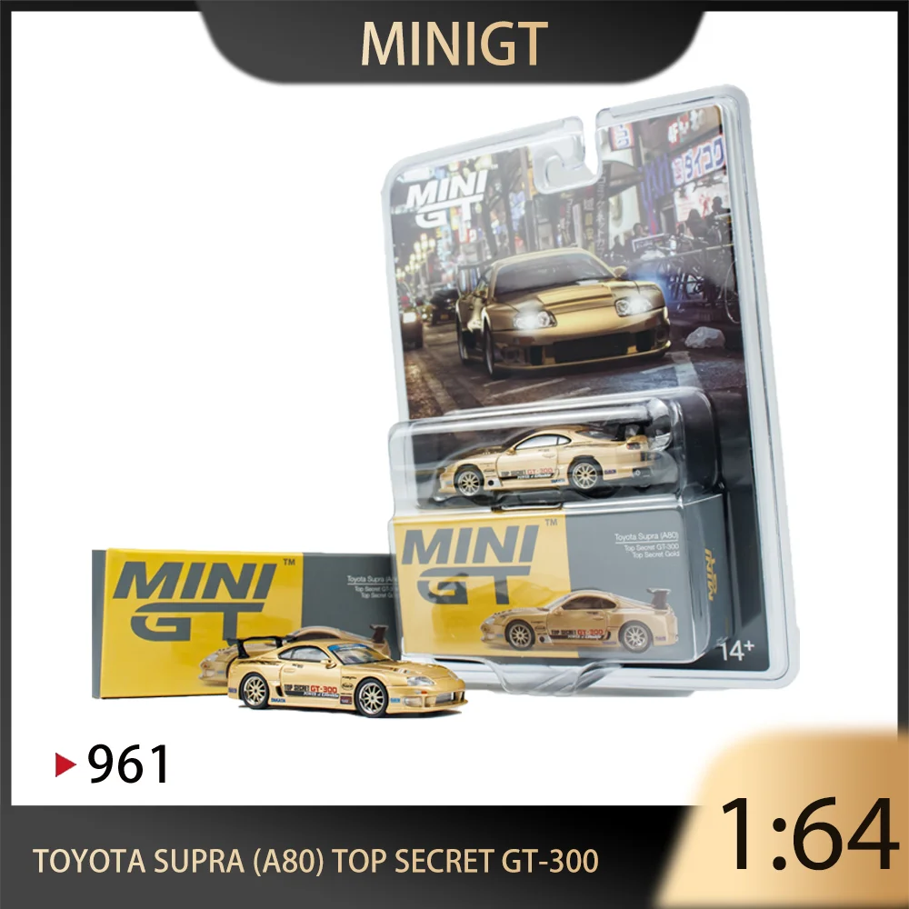 

MINIGT 1:64 Toyota Supra A80 Top Secret GT-300 Blister Packaging Alloy Premium Diecast Vehicle Model Collectible Display Piece