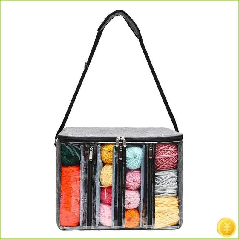Tas Rajut Crochet, Tas Tote Organizer Benang untuk Membawa Hakpen Rajut, Perlengkapan Rajut