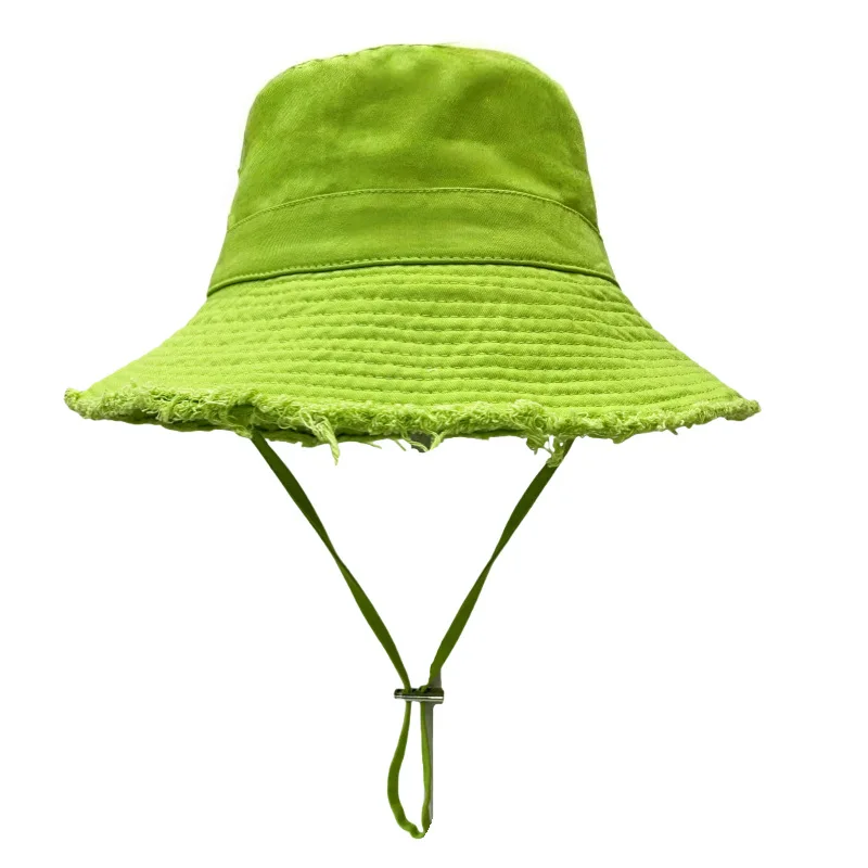 100% Cotton Washed Frayed Edge Bucket Hat Leopard Print Solid Color Adjustable Sun Hat For Women Men Travel Beach Hiking Uv Prot
