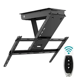 32-65 Inch Electric Lift TV Ceiling Mount Bracket Motorized Hanger Remote Control Angle 0-85° Load 40KG Foldable Holder
