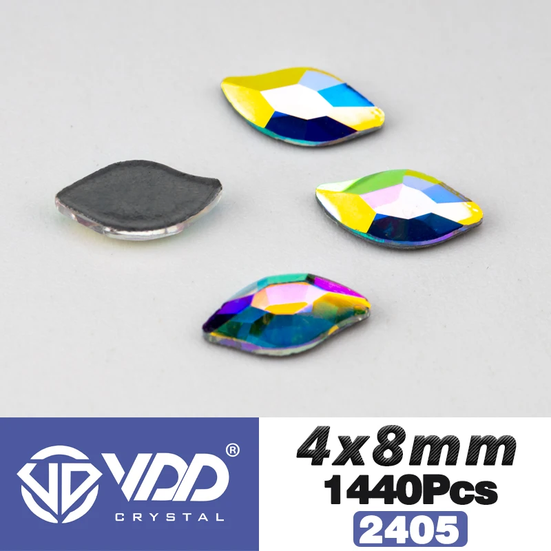 VDD 1440 Stück Glas-Strass-Kristalle AB mit flacher Rückseite, zum Aufbügeln, Glitzer, verschiedene Formen, 3D-Steine, Großhandel für Nagelkunst, DIY-Dekorationen – Detail 6