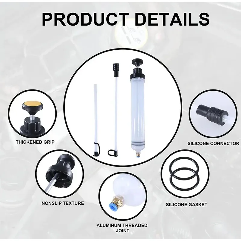1PCS Automotive Fluid Extractors Pumps Oil Change Syringes With Hose Manual Fuels Suction Filler Fluid Oil Change Evacuator