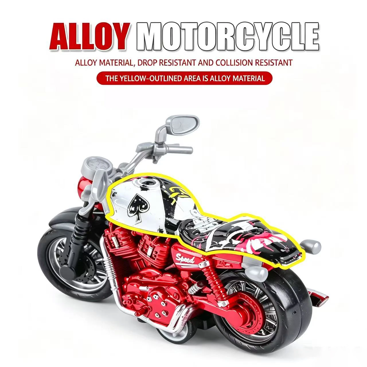 1:32 Scale Cast Simulation Alloy Toy Motorcycle Pull-Back Drive Collectible Miniature Bike Model for Kids