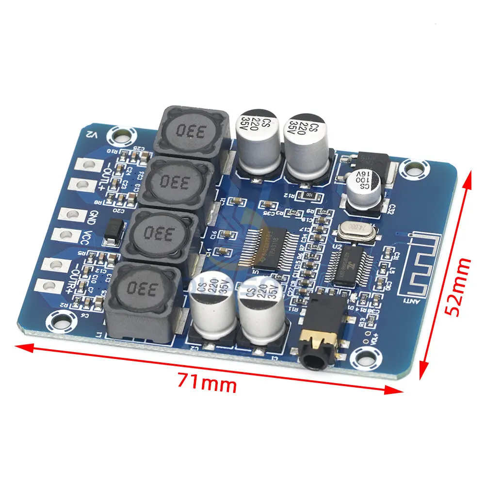 TPA3118 2x30W DC 8-26V Stereo audio Bluetooth Digital power Amplifier Board For diy Toys Model amplificador amplifiers