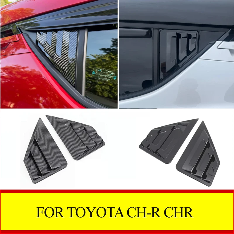 

ABS rear window cover stickers triangular shutter trim car accessories For Toyota C-HR CHR 2016 -2023
