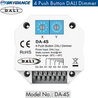 Skydance DA-4S Switch Signal 4 Push Button Dimmer Work with DALI Master Bus Power Supply Encoding Select Addresses For LED Light