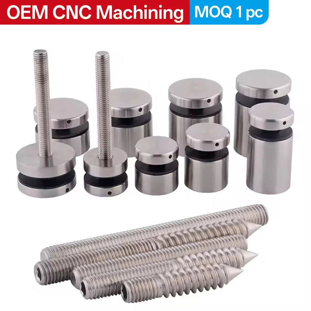

OEM Stair Handrail Hardware Kits Stainless Steel CNC Machined Bolts + Connectors Handrail Fixing Screws Rustproof Durable