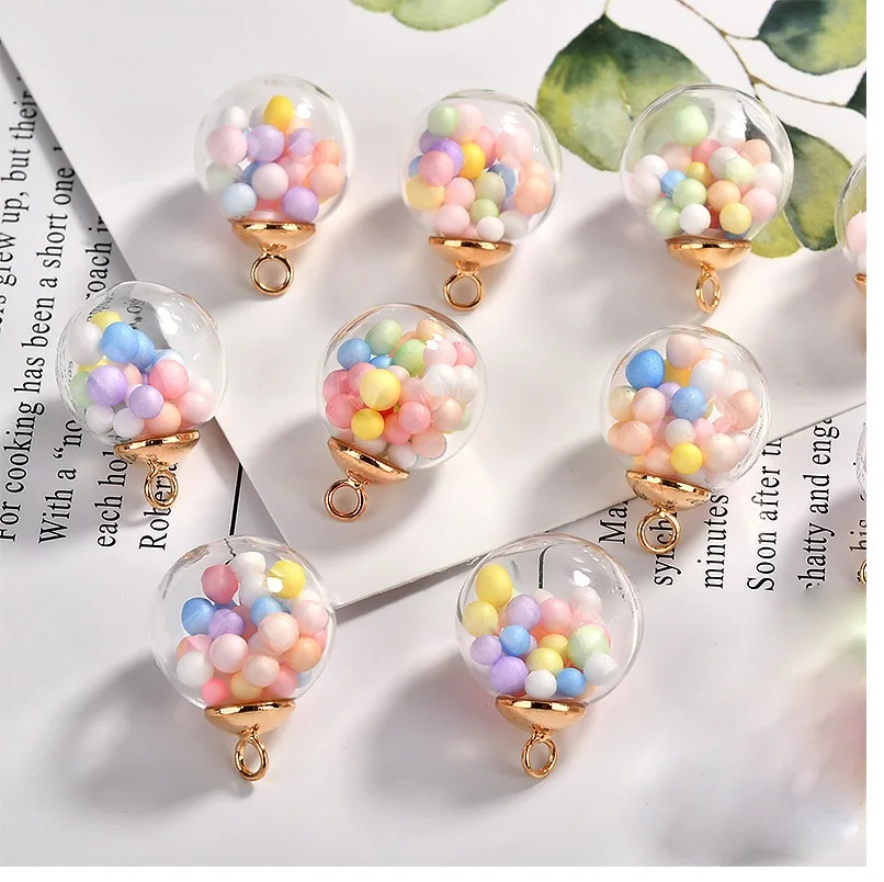 10PCS Mermaid Tears Bubble Glass Ball Alloy Accessories Earrings Ear Clips Earrings Pendants DIY Necklace Bracelet Accessories
