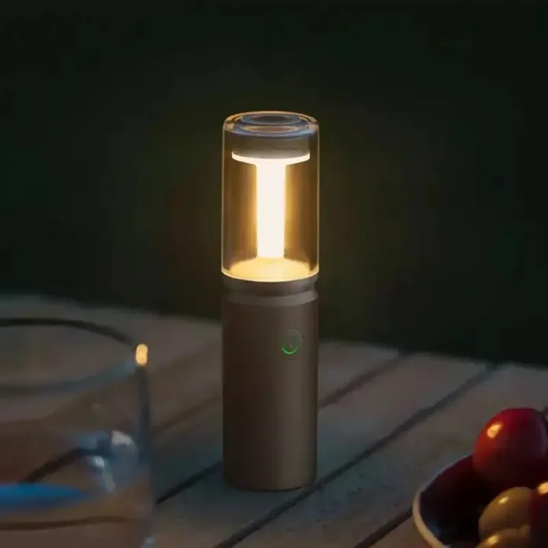 Rechargeable Camping Light Flashlight Desktop Atmosphere Garden Magnetic Tent Light Portable Removable Silicone Lid Flame Lamp