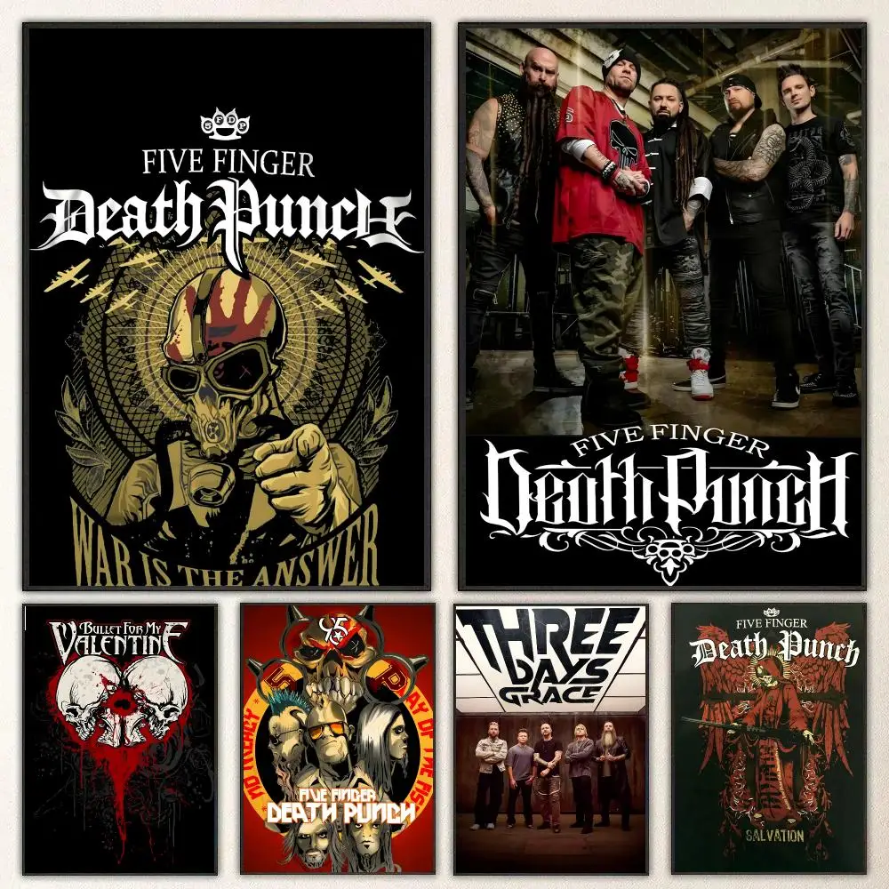 Band Five Finger Death Punch   Print Wall Art Pictures Canvas Painting Living Room Bedroom Home Decor Poster