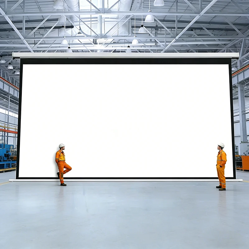2026Huge Size 180'' 200'' 250'' 300'' 400 Inch Electric Projection Screen 4K Tubular Motor Projector Screen With Remote Controlp