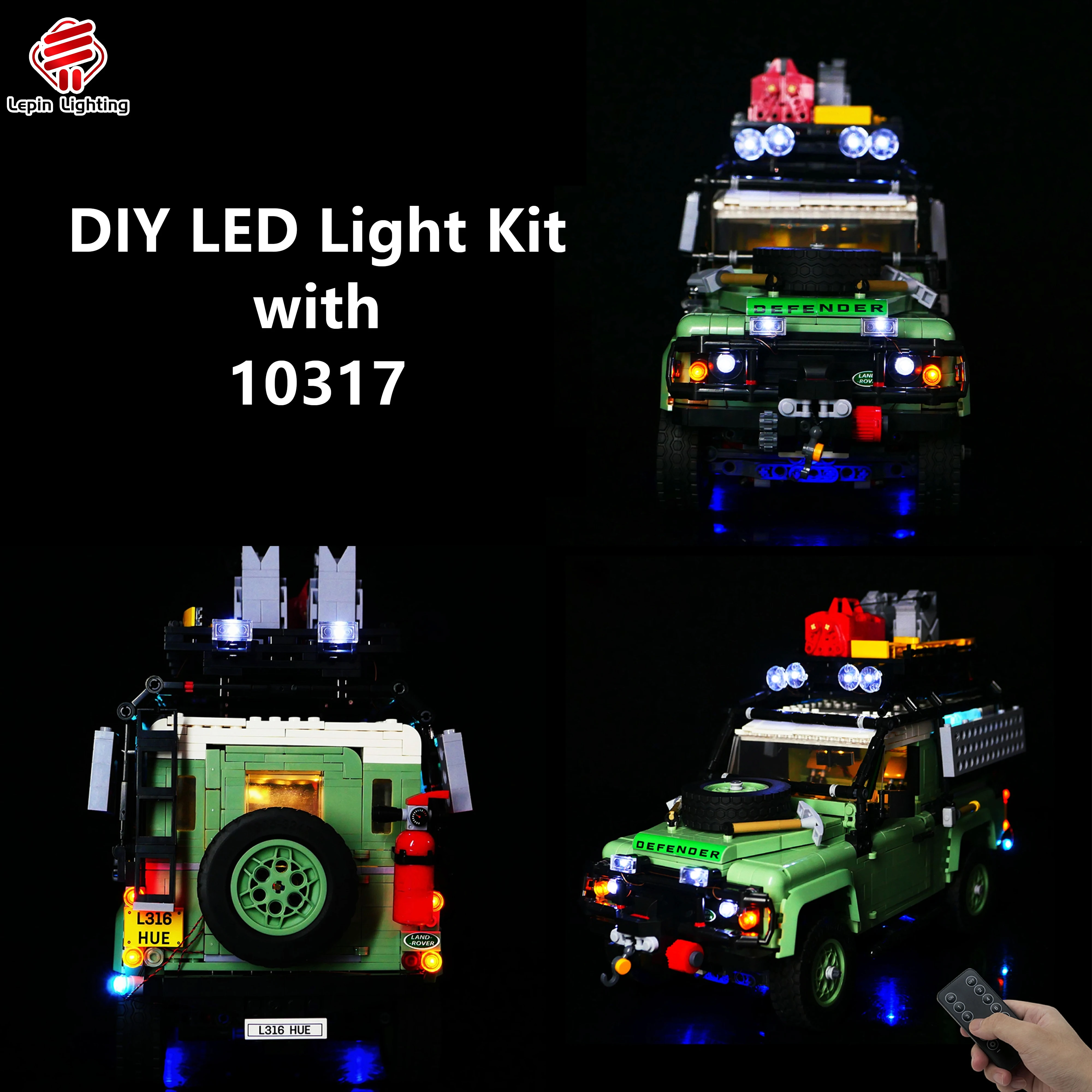 LED Lighting Kit for 10317 Land Rover Classic Defender 90 Bricks Model Decorative Light (No Model Included)