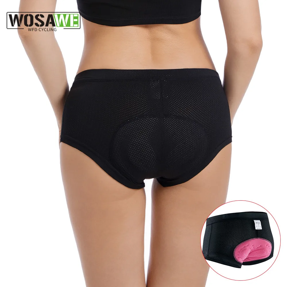 WOSAWE Cycling Shorts Women Cycling panties with diapers MTB Biker Shorts Pants Downhill Bike Underwear Gel Pad Leggin Cyclist