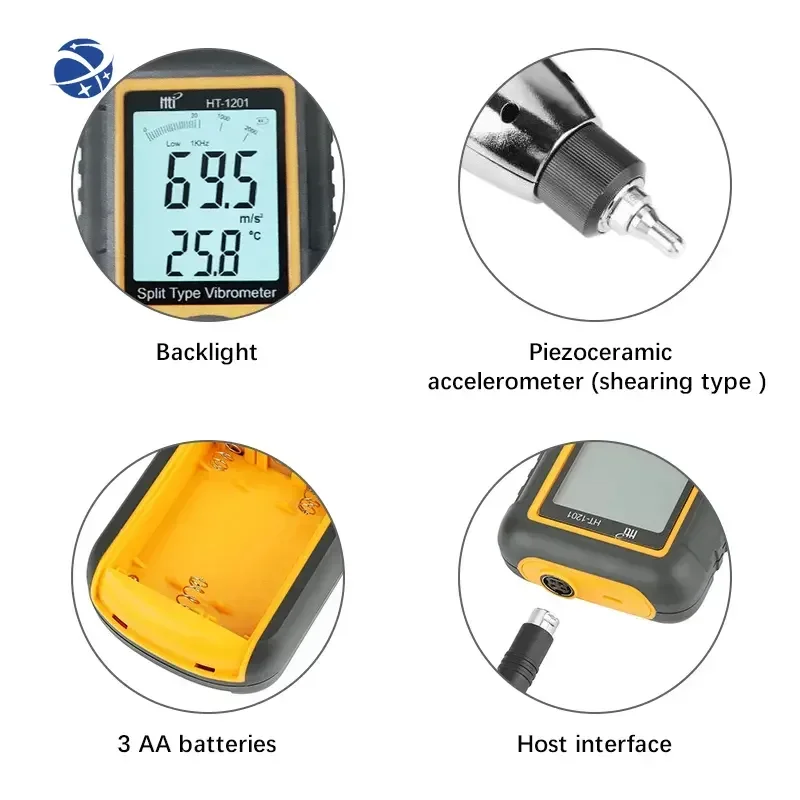 HTI XINTAI HT-1201 vibrometro digitale attrezzatura per la misurazione delle vibrazioni portatile vibrometro vibrometro