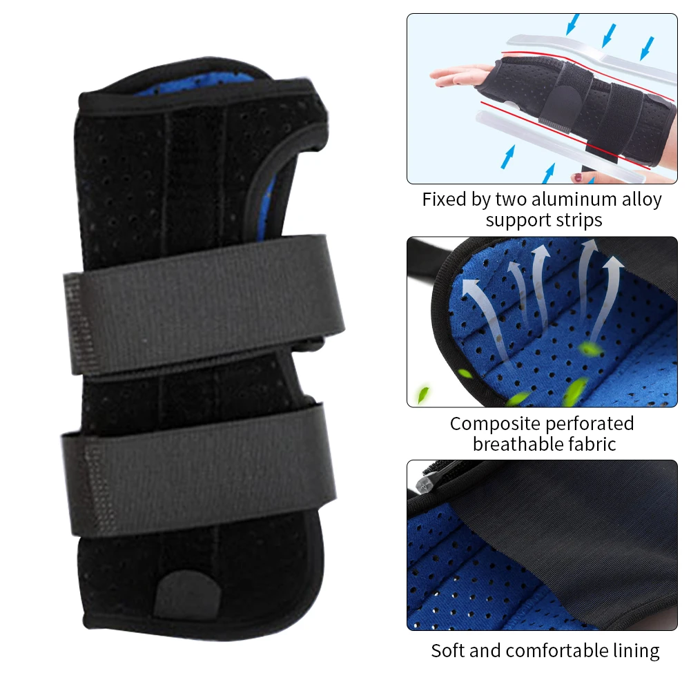 Soporte transpirable extraíble para verano, tendinitis derecha e izquierda, alivio del dolor, túnel carpiano ajustable, férula para muñeca, soporte suave para hombre y mujer