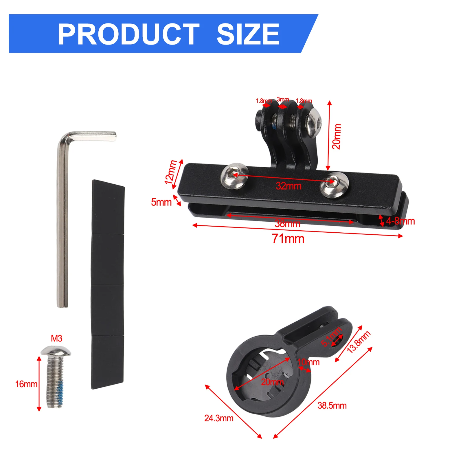 

Aluminium Alloy Bike Seat Rail Mount Bracket Bike Saddle Taillight Mount Adapter For Magicshine RN120 Bicycle Accessories