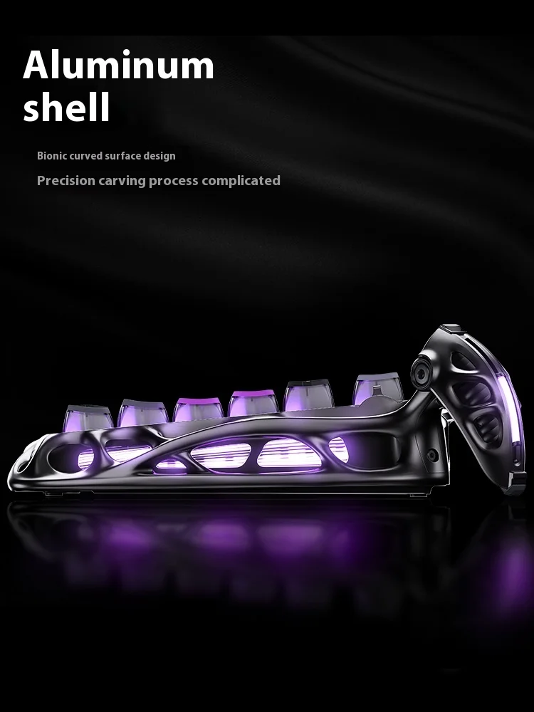 Gravastar K1 لوحة المفاتيح الميكانيكية بلوتوث اللاسلكية سبائك الألومنيوم ثلاثي الوضع RGB ضوء لوحة مفاتيح الألعاب الرياضية الإلكترونية ملحقات الكمبيوتر #5