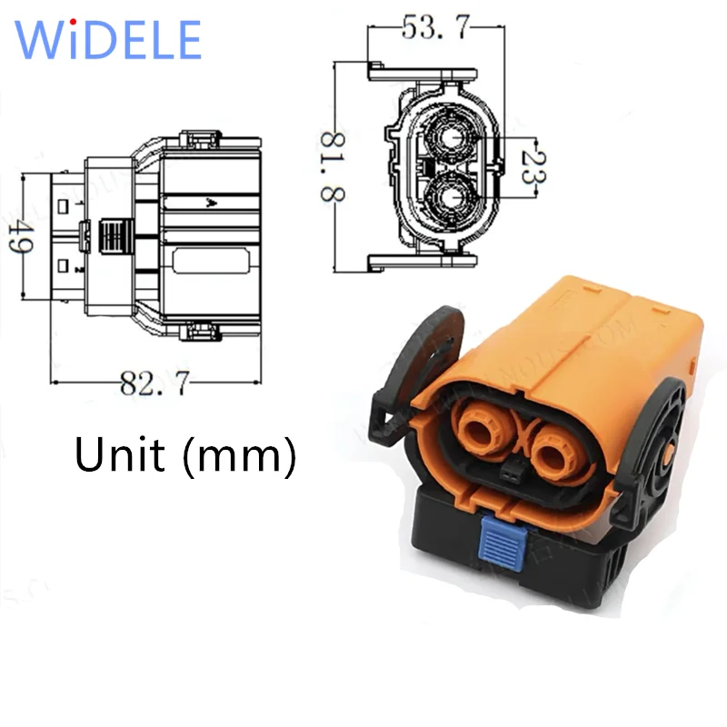 1Pair 125/150/200A DC 1500V HV High Voltage Connector 2P Right  Angle or bend Plugs Terminal Connector High Power Connector