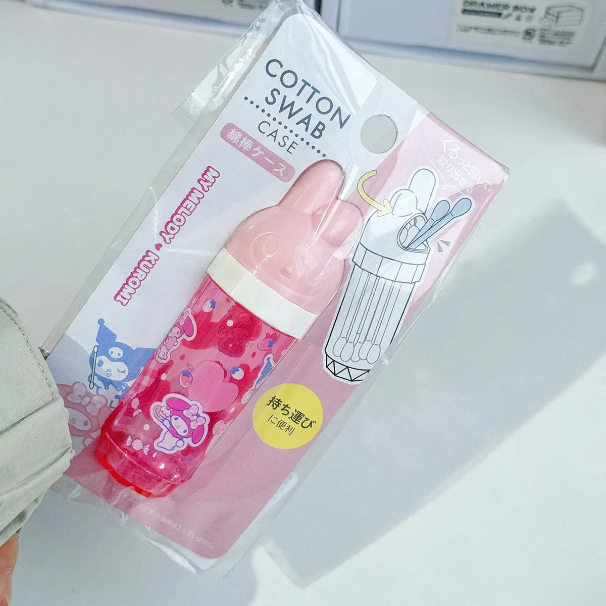 

Sanrio My Melody Cartoon Cotton Swab Storage Box Portable Cotton Swab Toothpick Dental Floss Plastic Storage Tube Gifts Toys