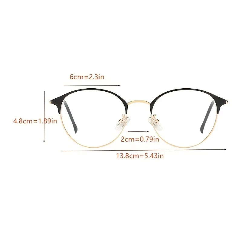 Natürlicher Stil, runder Rahmen, Metall, Vollrahmen, einfache Anti-Blaulicht-Brille – Detail 3