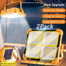 NEW LED Solar Floodlight USB Rechargeable Emergency Camping Lantern Waterproof Outdoor Portable Searchlight Spotlight Flood Lamp