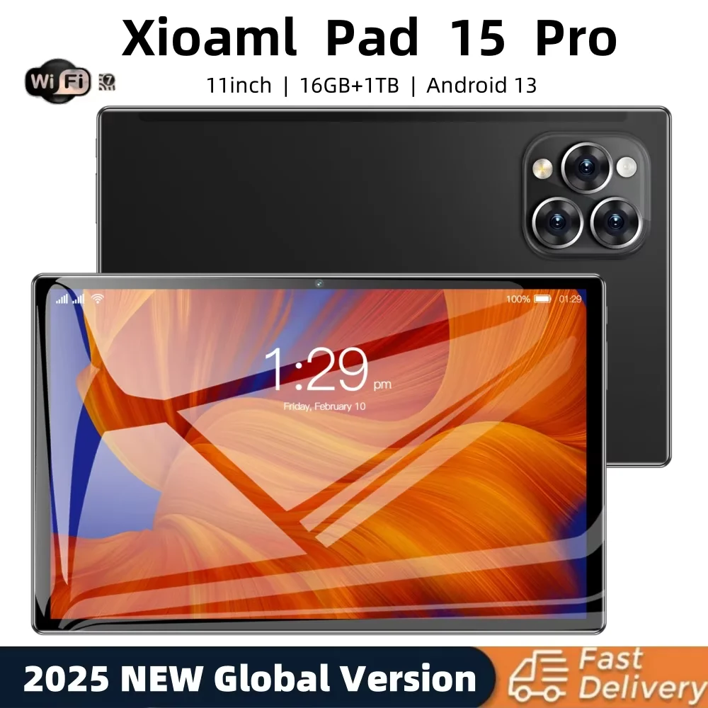 Nieuwe Pad 15 Pro XaioMj Tablet Global Versie 5G Android 13 11 inch Snapdragon 870 16 GB + 1 T Dual SIM Bluetooth WiFi GPS Tablet PC