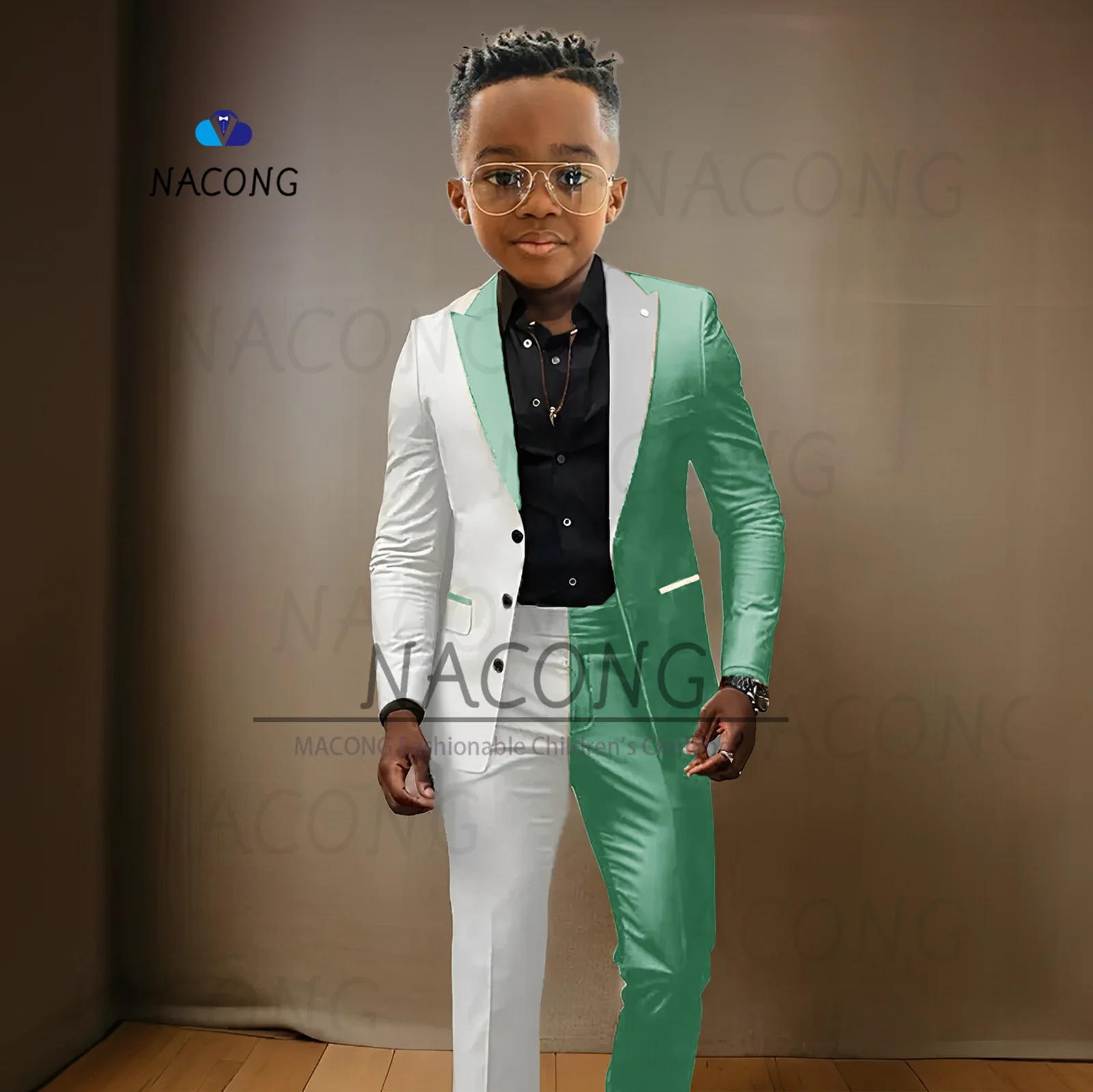 Esmoquin empalmado personalizado para niños de 2 a 16 años, traje ajustado para bodas y celebraciones