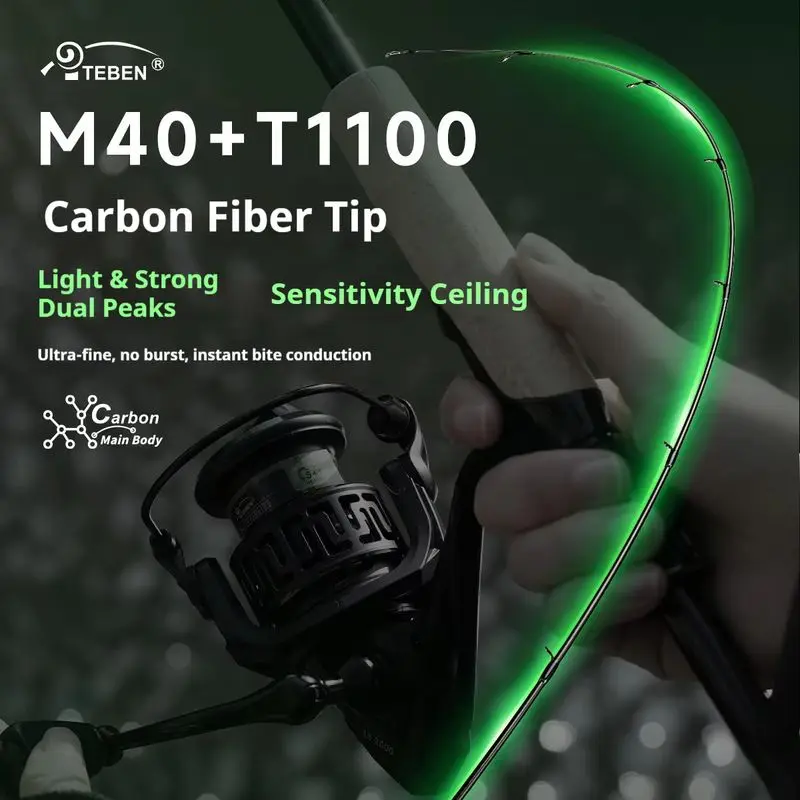 TEBEN Litespin Elite Lure Rod Carbon Reel Seat Sic Fuji Guide Ring Long Casting General Purpose For Bass Outdoor Fishing - view 4