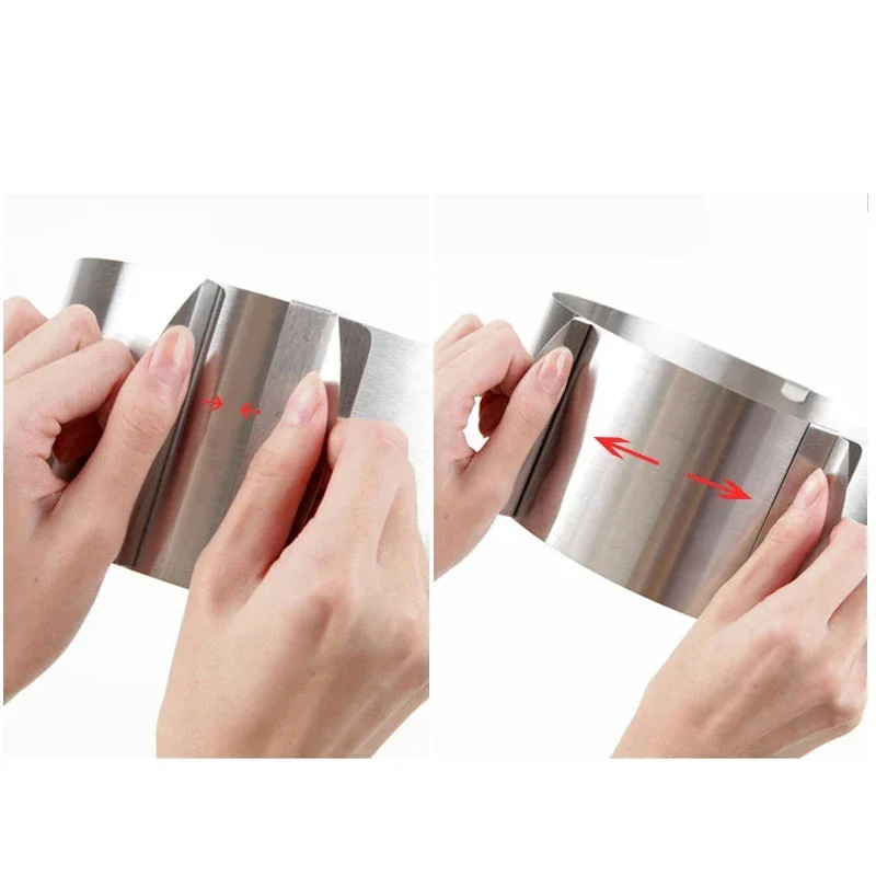 Stainless Steel Round Cake Mold 15-30cm Telescopic Mousse Ring Adjustable Stretch Heightened Baking Cake Ring 8/10/15cm High