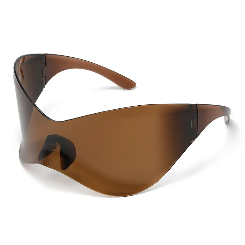 كبيرة الحجم للخروج في الهواء الطلق للرجال والنساء ، ظلال سوداء ، ظلال مرآة ، أنثى ، قطعة واحدة ، نظارات شمسية جديدة ،