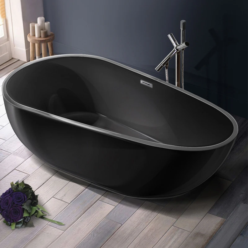 

Kokang color bathtub home customized adult all black all red 1.3-1.7m freestanding European bathtub 549