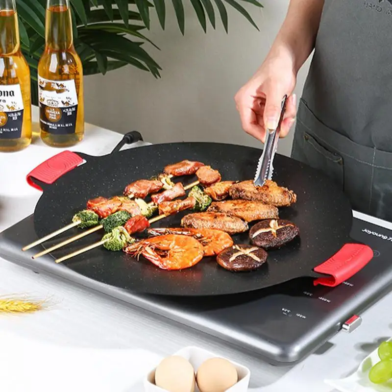 

Non Stick BBQ Plate Grill Pan Tray Camping Korean Barbecue Plate Portable Baking Tray Cooking Frying Pan For Camping Accessories