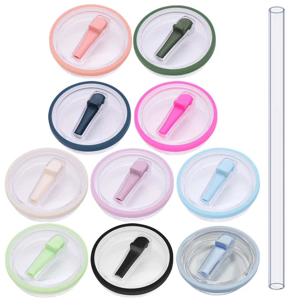 Reusable 40Oz Tumbler Cover Splash Resistant Replaceble Tumbler Flip Straw Lid Reusable Straw Cap for Stanley 40oz Mug Accessori