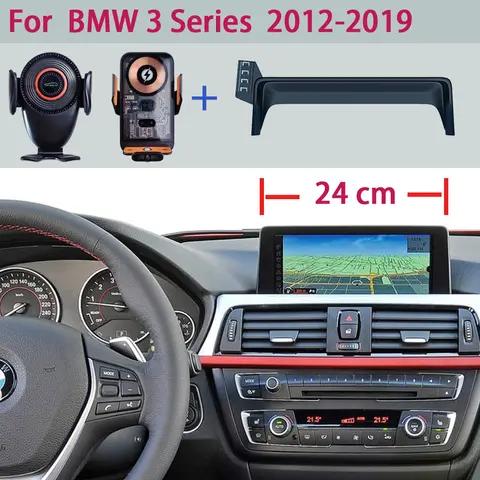 BMW 3 시리즈 F30 F31 2012 2013-2018 2019 차량용 전화 마운트 66W 무선 충전 스탠드 탐색 화면 고정 전화 홀더
