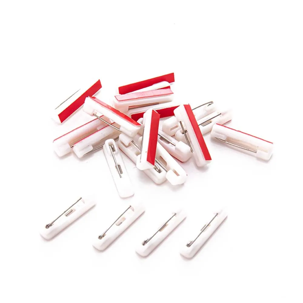 100Pcs 22/31/36mm Plastic Self-Adhesive Safety Pins For DIY Name Tags ID Badges Award Ribbons Crafting  Accessories Supplies