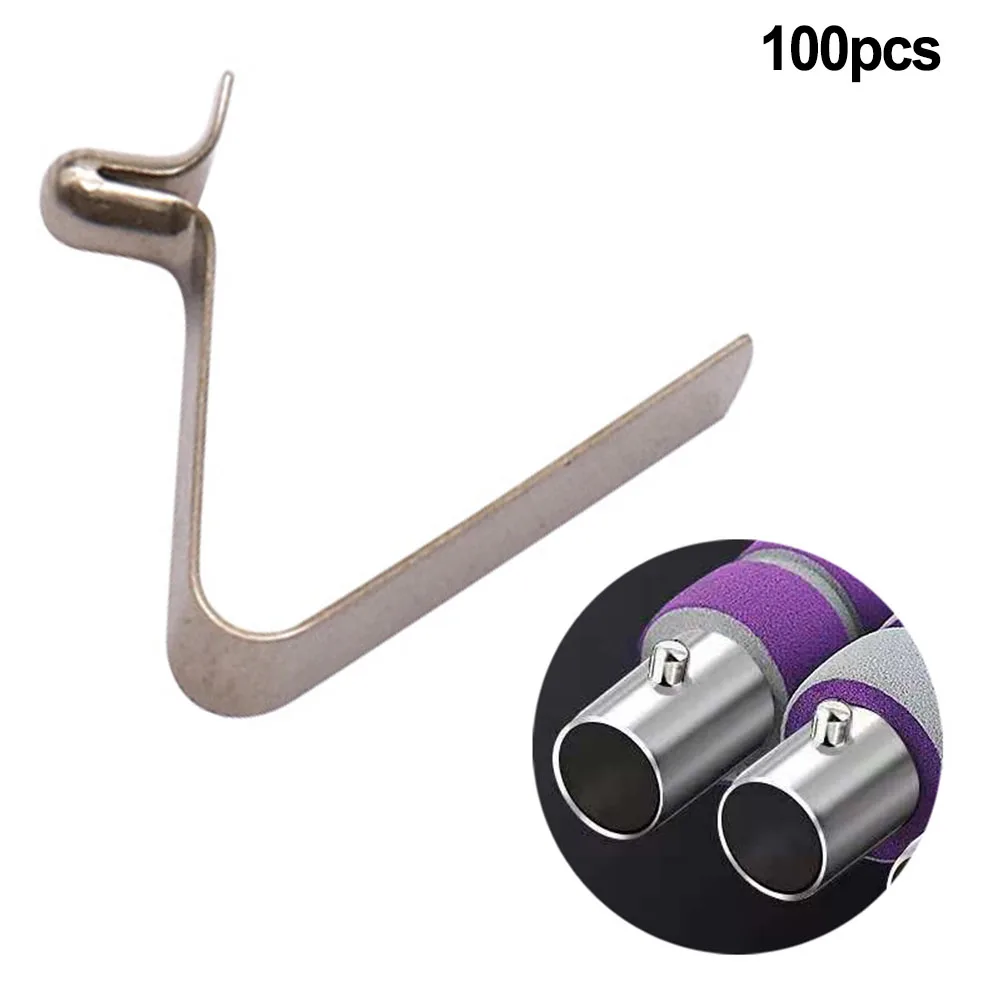 Camping Kayaking Spring Clip Silver Manual Measurement Deviation No Burrs Quickly Snap Into Tube Strong And Flexible