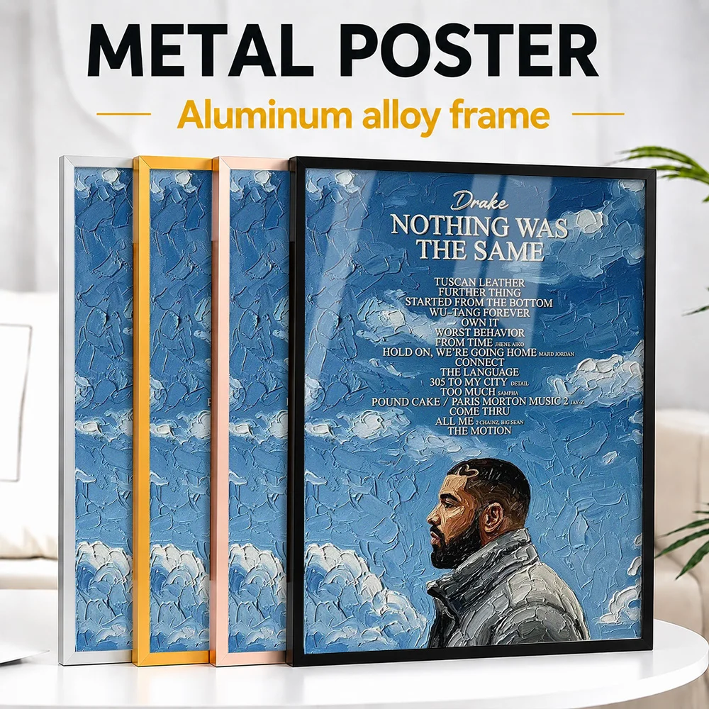 Drake Nothing Was The Same Album Framed Metal Poster Personalized Hip Hop Tribute Wall Art For Singer Fans Decorating Music Room