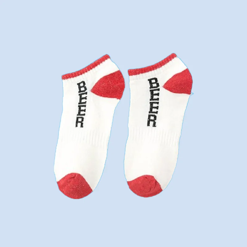 5/10 Pairs Spring and Autumn New Sports Leisure Men's Socks Letter Style Short Socks Shallow Mouth Short Running New Men's Socks